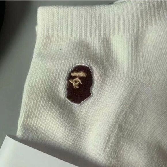 NEW Bape A Bathing Ape Embroidery Big Head socks Unisex Set of 3 Short - Picture 3 of 6